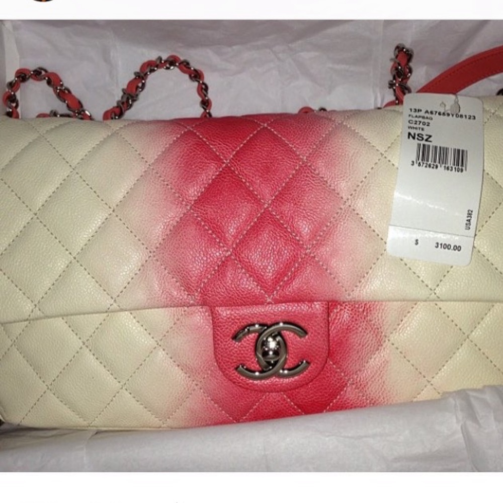 Chanel Jumbo Ombré Pink and Cream Authenic $2000
